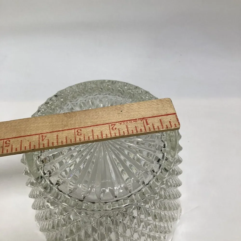 Indiana  Ice Bucket  Glass Diamond point‎ Ruffle Rim Pattern Glassware Vintage